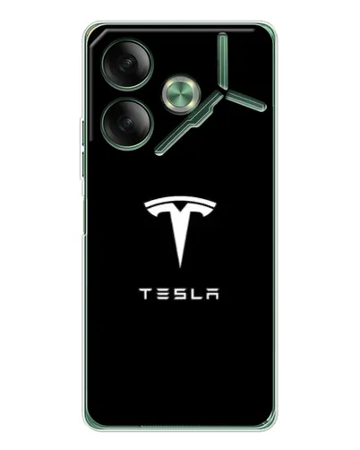 Чехол для TECNO Pova 7 с картинкой «Tesla White Logo» Чехол для TECNO Pova 7 с картинкой «Tesla White Logo»