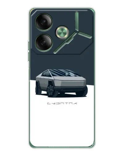 Чехол для TECNO Pova 7 с картинкой «Серебристый Cybertruck Tesla» Чехол для TECNO Pova 7 с картинкой «Серебристый Cybertruck Tesla»