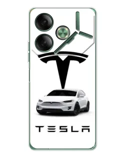 Чехол для TECNO Pova 7 с картинкой «Tesla White Style»
