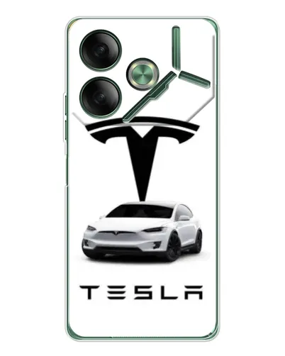 Чехол для TECNO Pova 7 с картинкой «Tesla White Style» Чехол для TECNO Pova 7 с картинкой «Tesla White Style»
