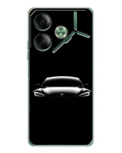 Чехол для TECNO Pova 7 с картинкой «Фары Tesla Night»