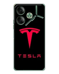 Чехол для TECNO Pova 7 с картинкой «Tesla Red Logo»
