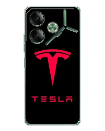Чехол для TECNO Pova 7 с картинкой «Tesla Red Logo» Чехол для TECNO Pova 7 с картинкой «Tesla Red Logo»