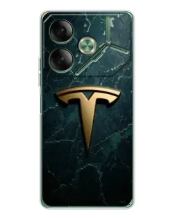 Чехол для TECNO Pova 7 с картинкой «Мраморная Tesla Gold»