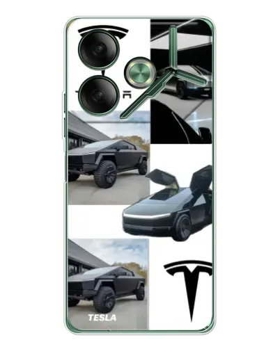 Чехол для TECNO Pova 7 с картинкой «Коллаж Cybertruck Tesla» Чехол для TECNO Pova 7 с картинкой «Коллаж Cybertruck Tesla»