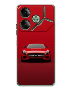 Чехол для TECNO Pova 7 с картинкой «Красный Mercedes AMG»