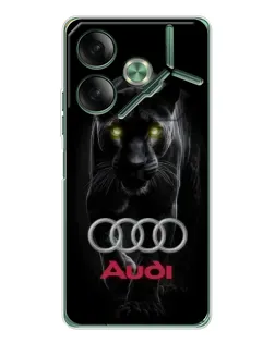 Чехол для TECNO Pova 7 с картинкой «Пантера и Audi»