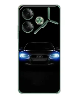 Чехол для TECNO Pova 7 с картинкой «Audi в неоне»