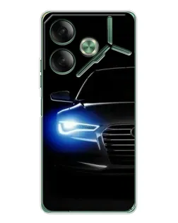 Чехол для TECNO Pova 7 с картинкой «Неоновый взгляд Audi»