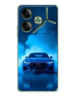 Чехол для TECNO Pova 7 с картинкой «Audi — голубая энергия»