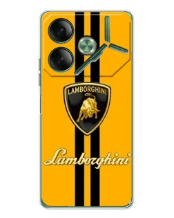 Чохол для TECNO Pova 7 з картинкою «Lamborghini Stripe жовтий»