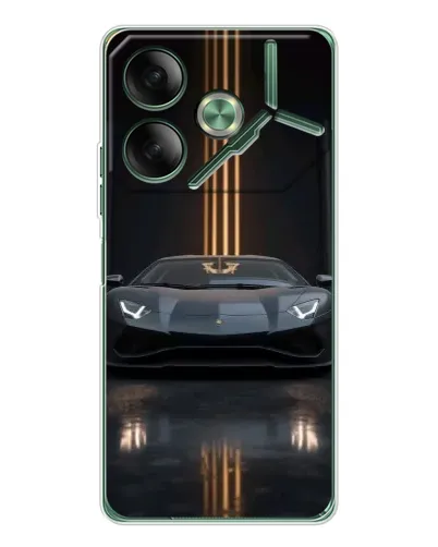 Чехол для TECNO Pova 7 с картинкой «Lamborghini золотые линии» Чехол для TECNO Pova 7 с картинкой «Lamborghini золотые линии»