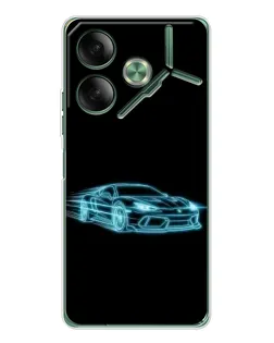 Чехол для TECNO Pova 7 с картинкой «Неоновый контур Lamborghini» Чехол для TECNO Pova 7 с картинкой «Неоновый контур Lamborghini»