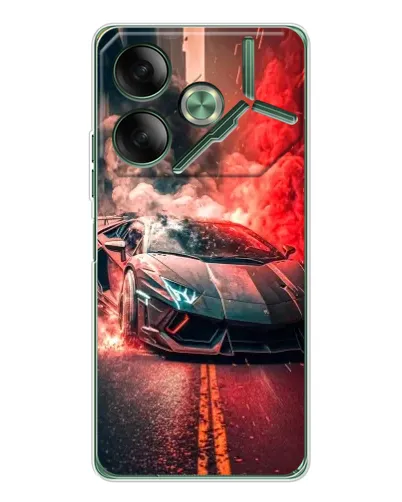 Чехол для TECNO Pova 7 с картинкой «Lamborghini красный дым» Чехол для TECNO Pova 7 с картинкой «Lamborghini красный дым»