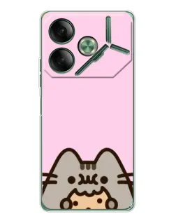 Чехол для TECNO Pova 7 с картинкой «Pusheen и печенье» Чехол для TECNO Pova 7 с картинкой «Pusheen и печенье»