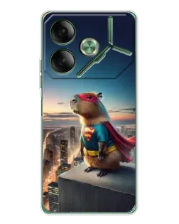 Чехол для TECNO Pova 7 с картинкой «Капи-мен супергерой»