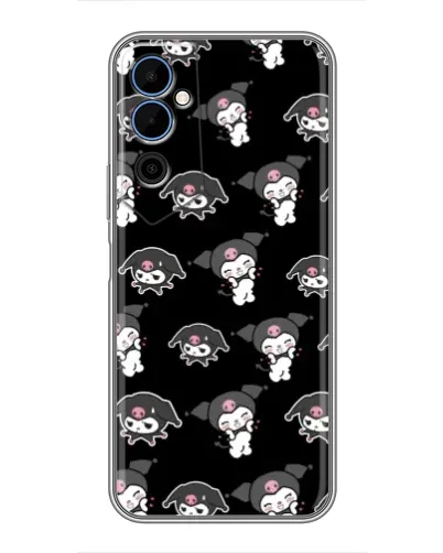 Чехол для TECNO POVA Neo 2 с картинкой «Черный паттерн Kuromi»