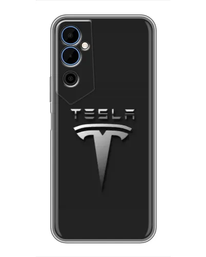 Чехол для TECNO POVA Neo 2 с картинкой «Стальной логотип Tesla»