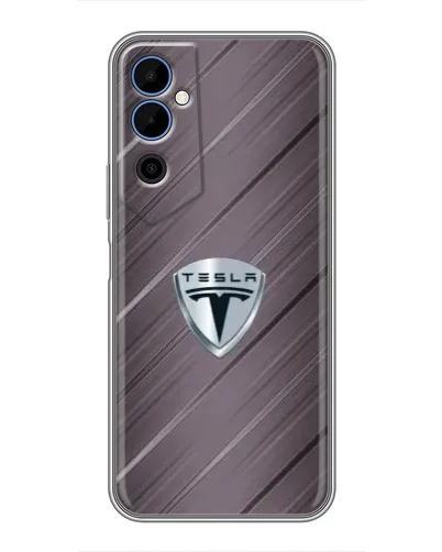 Чехол для TECNO POVA Neo 2 с картинкой «Металлическая текстура Tesla»