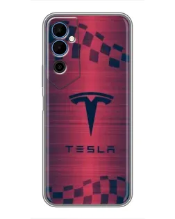Чехол для TECNO POVA Neo 2 с картинкой «Тесла красный карбон» Чехол для TECNO POVA Neo 2 с картинкой «Тесла красный карбон»