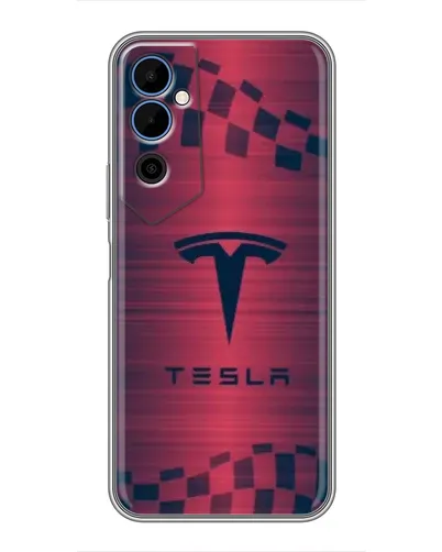 Чехол для TECNO POVA Neo 2 с картинкой «Тесла красный карбон»