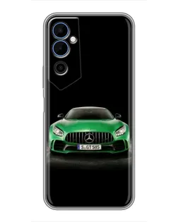 Чехол для TECNO POVA Neo 2 с картинкой «Mercedes — неоновый лого»