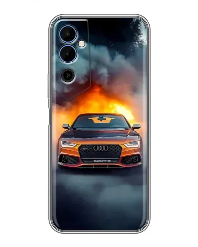 Чехол для TECNO POVA Neo 2 с картинкой «Audi в огненном дыму»