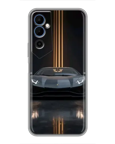 Чехол для TECNO POVA Neo 2 с картинкой «Lamborghini золотые линии»