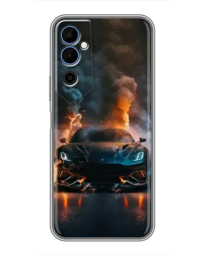 Чехол для TECNO POVA Neo 2 с картинкой «Lamborghini дымная эстетика»