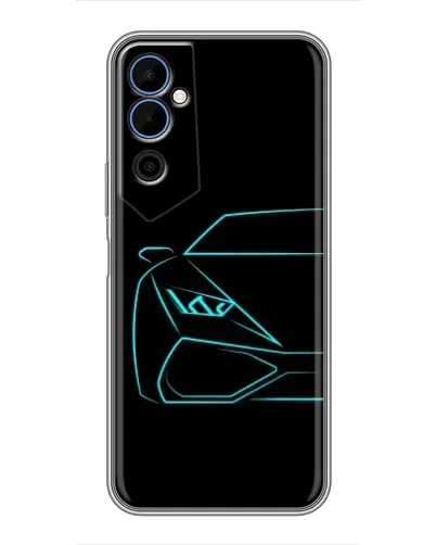 Чехол для TECNO POVA Neo 2 с картинкой «Голубой силуэт Lamborghini»