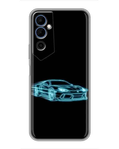 Чехол для TECNO POVA Neo 2 с картинкой «Неоновый контур Lamborghini»