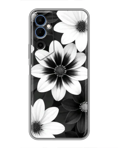 Чехол для TECNO POVA Neo 2 с картинкой «Монохромные астры»