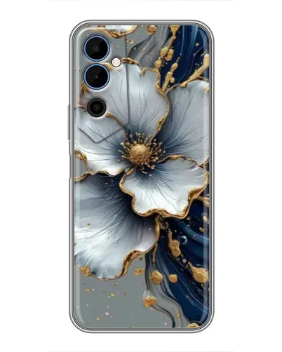 Чехол для TECNO POVA Neo 2 с картинкой «Белый цветок и золотой флюид» Чехол для TECNO POVA Neo 2 с картинкой «Белый цветок и золотой флюид»
