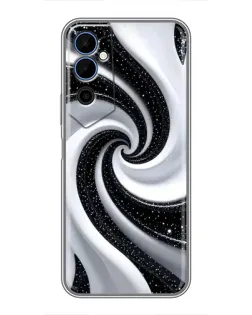 Чехол для TECNO POVA Neo 2 с картинкой «Черно-белая спираль»