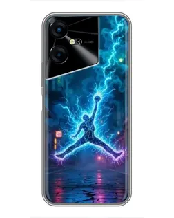 Чехол для TECNO POVA Neo 3 с картинкой «Jordan Gold Jumpman»