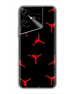Чехол для TECNO POVA Neo 3 с картинкой «Jordan Red Pattern»