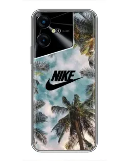 Чехол для TECNO POVA Neo 3 с картинкой «Тропический принт Nike» Чехол для TECNO POVA Neo 3 с картинкой «Тропический принт Nike»