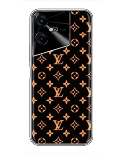 Чехол для TECNO POVA Neo 3 с картинкой «Золотая монограмма LV»