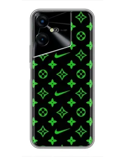 Чехол для TECNO POVA Neo 3 с картинкой «Неоновый принт LV»