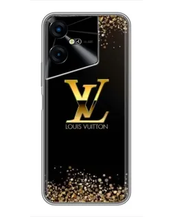 Чехол для TECNO POVA Neo 3 с картинкой «LV — золотые искры»
