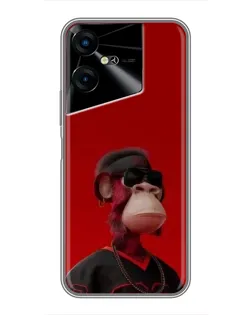 Чехол для TECNO POVA Neo 3 с картинкой «Bored Ape в красном»