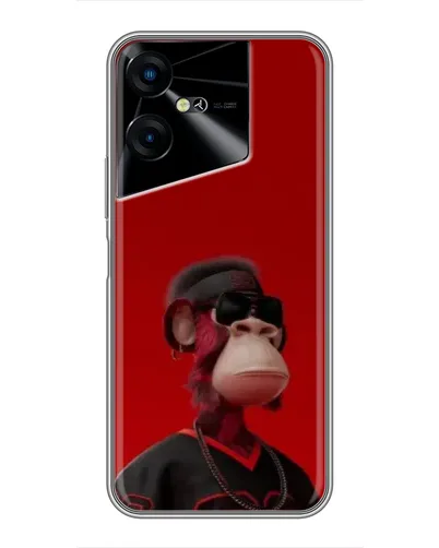 Чехол для TECNO POVA Neo 3 с картинкой «Bored Ape в красном»