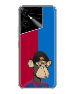 Чехол для TECNO POVA Neo 3 с картинкой «Bored Ape — фанат Барсы»