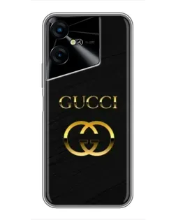 Чехол для TECNO POVA Neo 3 с картинкой «Золотой логотип Gucci»