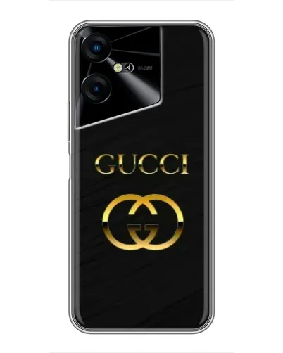 Чехол для TECNO POVA Neo 3 с картинкой «Золотой логотип Gucci»