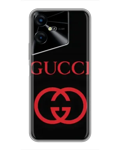 Чехол для TECNO POVA Neo 3 с картинкой «Gucci — красный логотип»