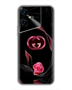 Чехол для TECNO POVA Neo 3 с картинкой «Gucci — неоновая роза»