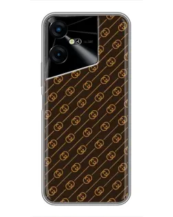 Чехол для TECNO POVA Neo 3 с картинкой «Gucci — золотые диагонали»