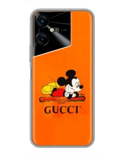 Чехол для TECNO POVA Neo 3 с картинкой «Микки Маус Gucci — оранж»