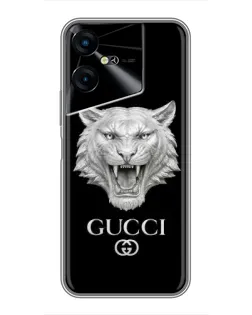 Чехол для TECNO POVA Neo 3 с картинкой «Gucci — серебряный лев»